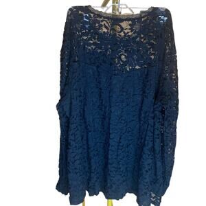 Torrid  Black Lace Blouse 3 Long Sleeves Dark Romantic Goth Grace Kelly Neckline